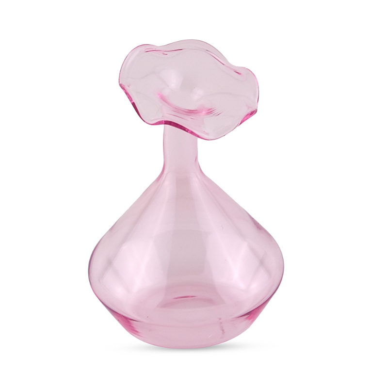Tizo Glass Angled Neck Vase In Pink