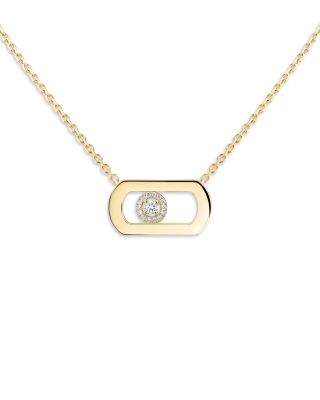 18K Rose Gold So Move Diamond Oval Pendant Necklace, 17.71"