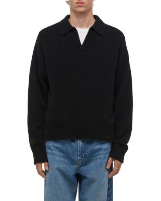 Brushed Open Collar Polo Sweater
