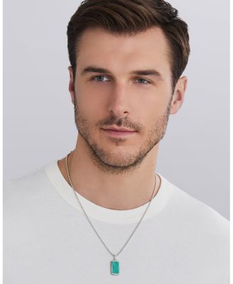 Men's Sterling Silver Anthem Stone Tag Amulet Pendant