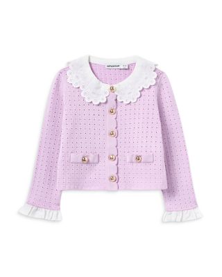 Girls' Pointelle Ribbed Knit Cardigan - Little Kid, Big Kid