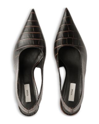 Women's Classic Croco Slingback Pumps