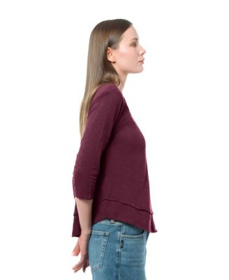  3/4 Sleeve Shrunken Crew Mock Layer Tee