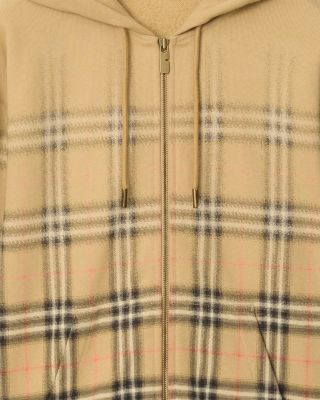 Rory Gradient Check Cotton Zip Hoodie