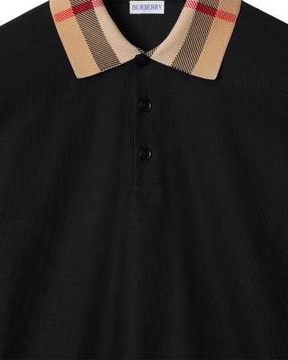 Cody Long Sleeve Check Collar Cotton Polo Shirt