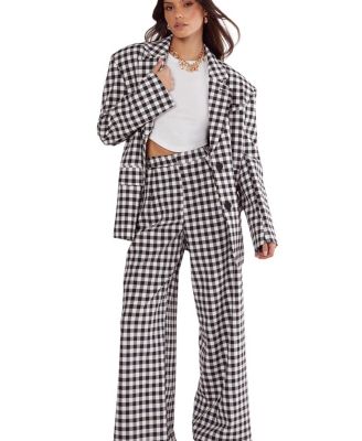  Gingham Tailored Blazer