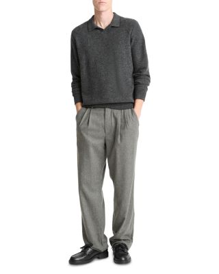 Boiled Cashmere Feed Striped Johnny Collar Sweater