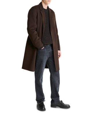 Splittable Single Breasted Wool Blend Topcoat