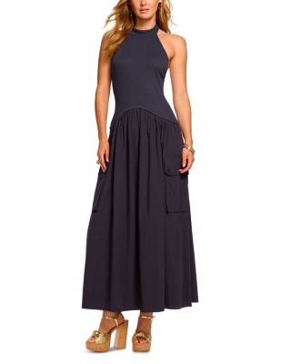 Simonne Mixed Media Halter Dress