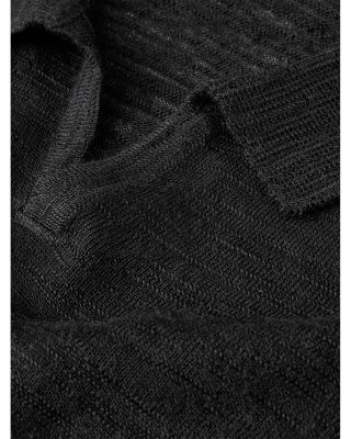 Luciano Slub Open Collar Polo Sweater