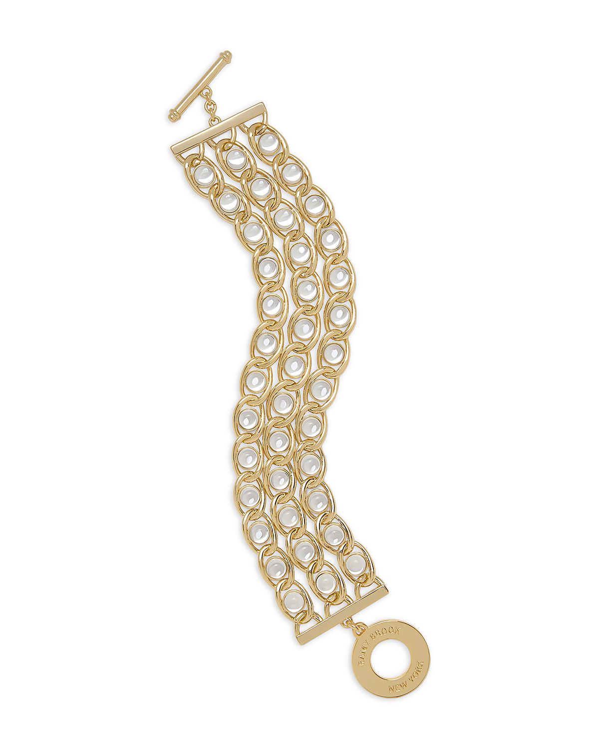 Ramy Brook Glass Chain Jewelry Glass Stone Layered Toggle Bracelet