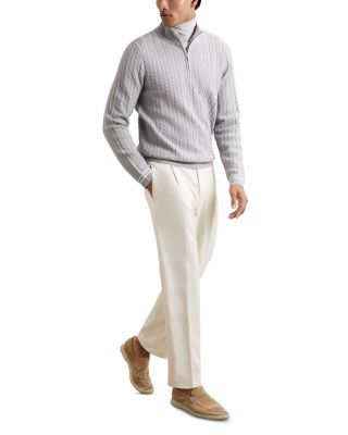 Tuscano Quarter Zip Cable Knit Sweater