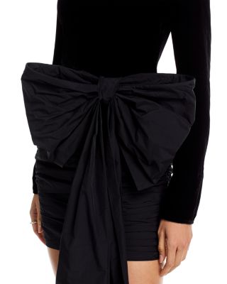 Velvet Bow Mini Dress