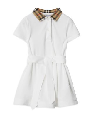 Astrid Check Collar Cotton Polo Shirt Dress - Little Kid