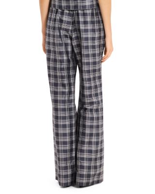 Fluid Silk Plaid Pants