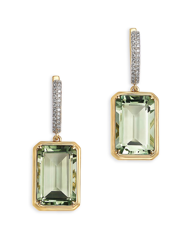 Bloomingdale's Fine Collection Prasiolite & Diamond Drop Earrings