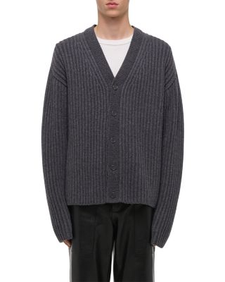 Relaxed Fit Ribbed Cardigan Sweater