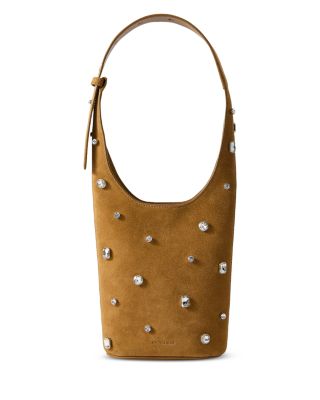 Crystal Embellished Leather Shoulder Bag