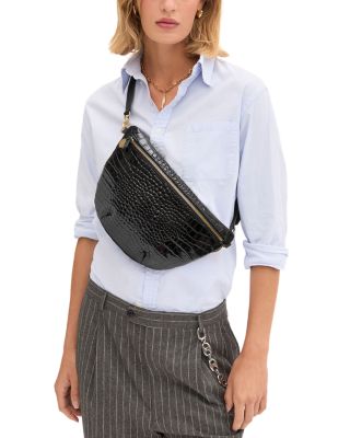 Grande Small Croco Embossed Leather Fanny Pack