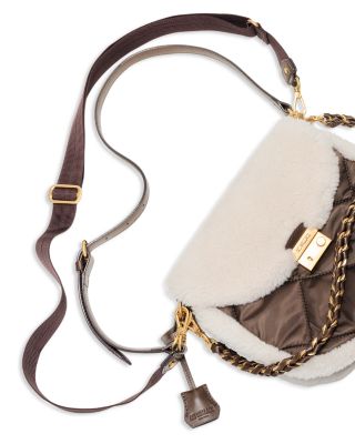 Crosby Lock Small Shearling Trim Crossbody Bag