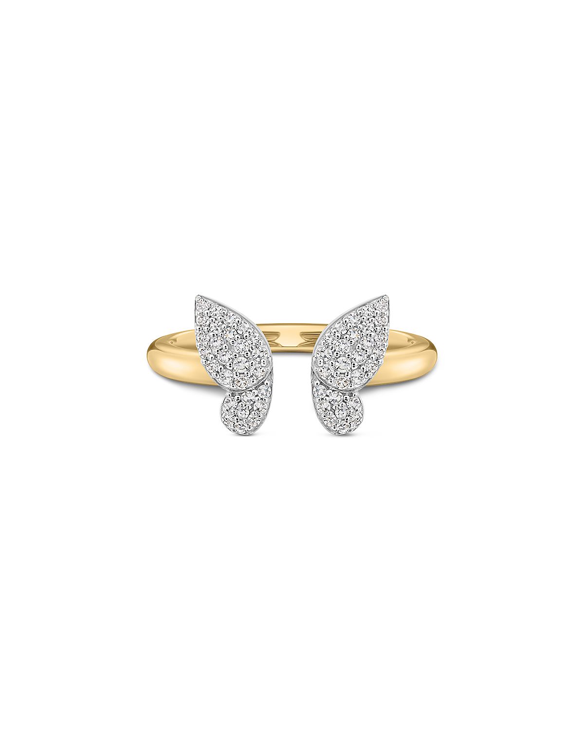 Phillips House 14K Yellow Gold Diamond Open Butterfly Mini Ring, 0.23 tcw