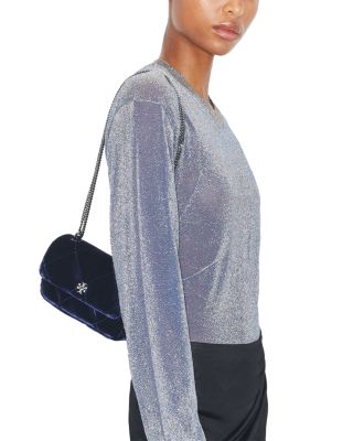 Kira Mini Diamond Quilted Velvet Flap Bag