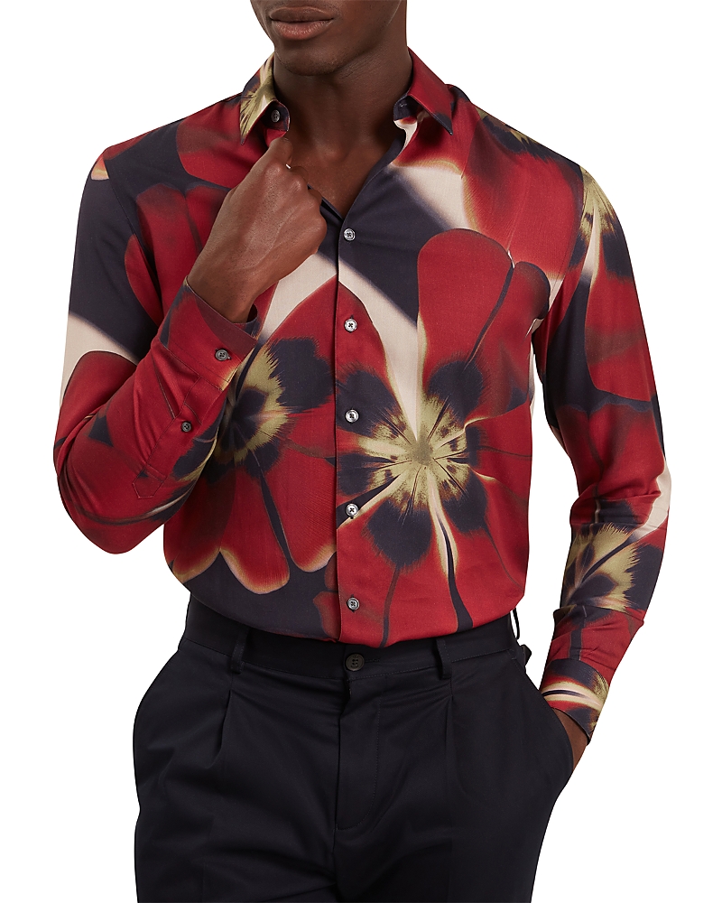 Ted Baker Phelin Printed Long Sleeve Button Front Shirt