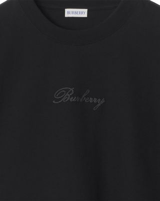 Ryan Check Cursive Logo Cotton T-Shirt