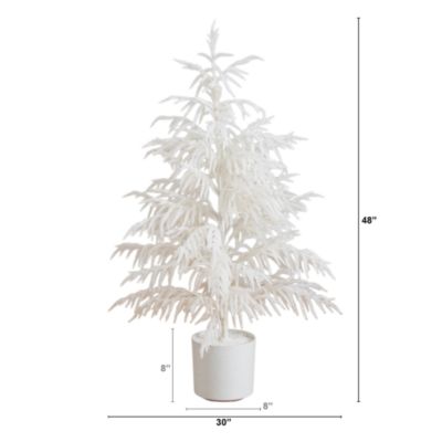 Artificial Real Touch White Norfolk Island Pine 4&#39; Christmas Tree with Natural Look