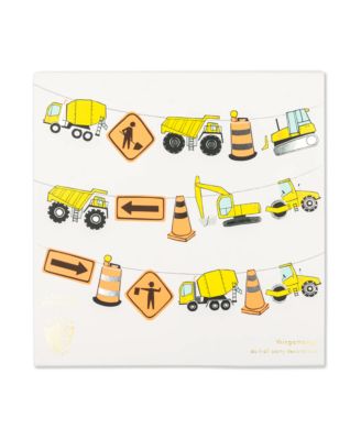 Under Construction Birthday Garland, Set of 16 Pieces and Hanging Twine