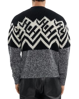 Half Fair Isle Crewneck Sweater