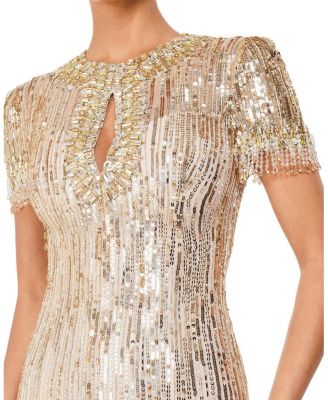 Nova Sequin-Embellished Keyhole-Neck Maxi Dress