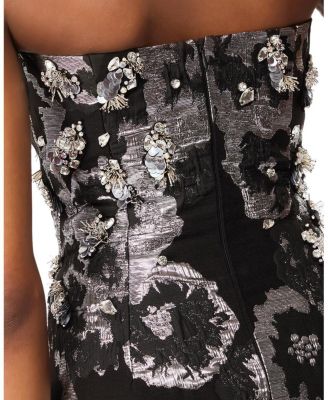  Lotus Floral-Print Embellished Midi Dress