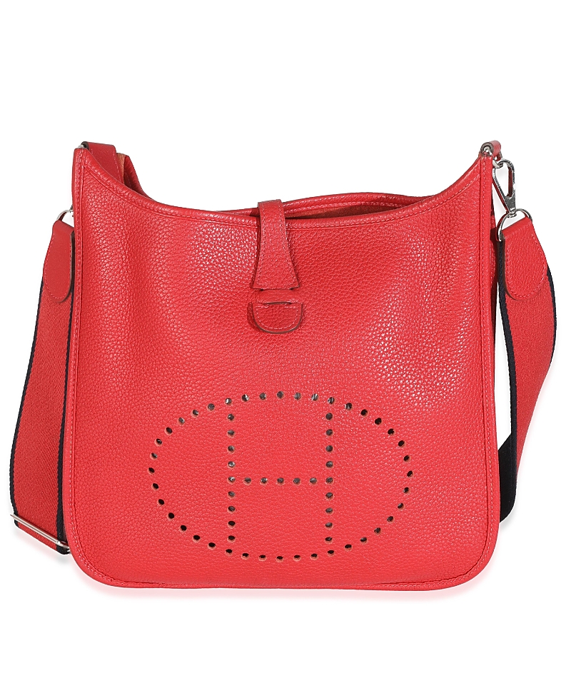 Click to view more detailed imagery on our partner's website Pre-owned Pre-owned Hermes Hermes Evelyne Pm Leather Handbag In Red