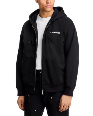 Zip Front Logo Graphic Hoodie