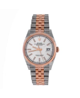 Oyster Perpetual Datejust Fluted Motif Automatic Watch in Stainless Steel and Rose Gold 36mm