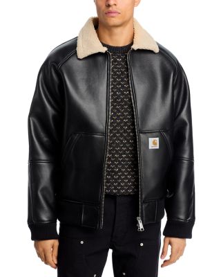 Shepton Faux Leather Bomber Jacket