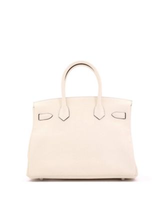 Birkin 30 Handbag Light Clemence with Palladium Hardware