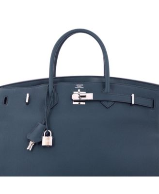 Birkin 40 Handbag Blue Togo with Palladium Hardware