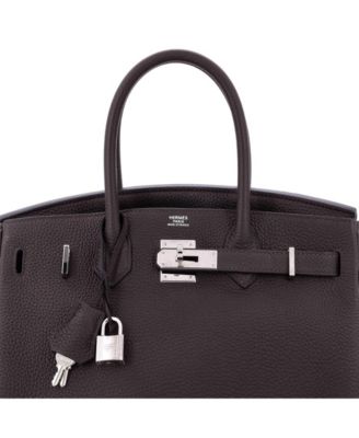 Birkin 30 Handbag Brown Togo with Palladium Hardware