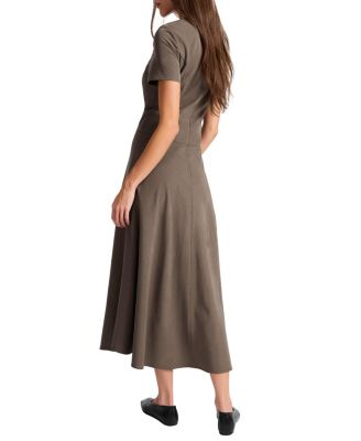 Octavia Short Sleeve Dress with Leather Lacing Detail