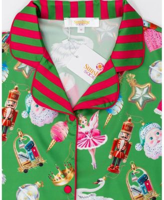  Girls' Silky Holiday Bauble Short Sleeve Pants Set - Little Kid, Big Kid