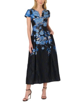 Split Neck Jacquard Dress