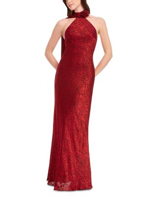 Olivia Mock Neck Sheath Gown 