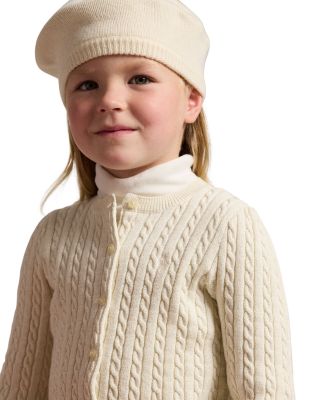 Girls' Metallic Cable Cotton Blend Cardigan - Little Kid