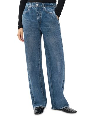 rag & bone - rb Miramar Fleece Pull On Wide Leg Sweatpant Jeans in Frank