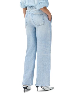 Miramar Terry Pull On Wide Leg Sweatpant Jeans in Aria