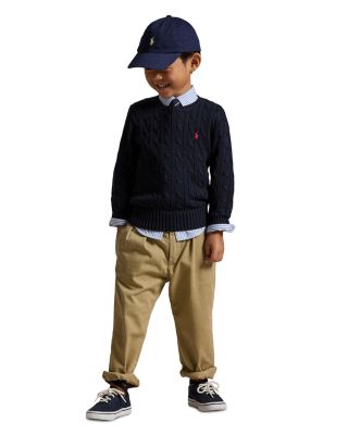 Boys&#39; Cable-Knit Cotton Sweater - Little Kid