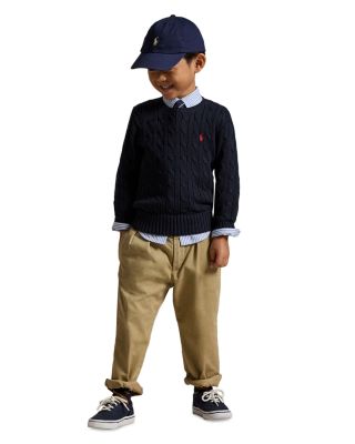 Boys&#39; Cable-Knit Cotton Sweater - Little Kid, Big Kid