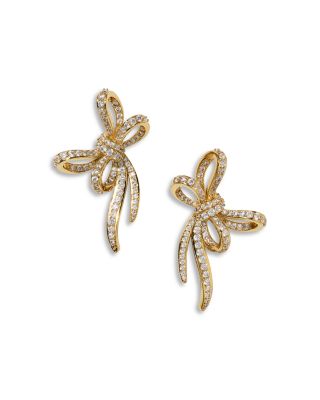 Le Bisou Pav&eacute; Bow Stud Earrings